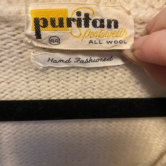 Rare Vintage Wool Cream Fisherman’s Sweater S/M - Picture 3 of 4